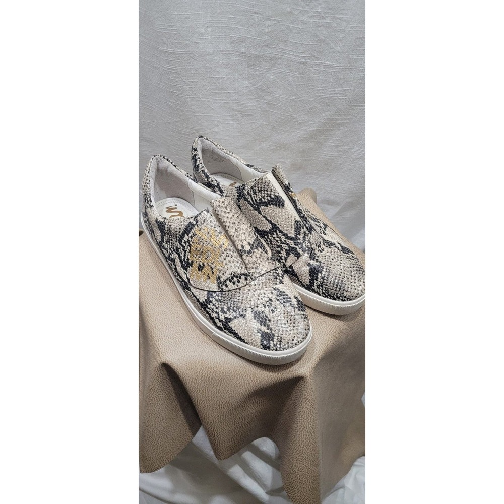 Sam Edelman Womens Beige Snake Split Vamp Gore Logo Slip-on Size 11